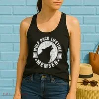 Lifetime Wolf Pack Member Distressed Howling Women's Tank Top thumb 2