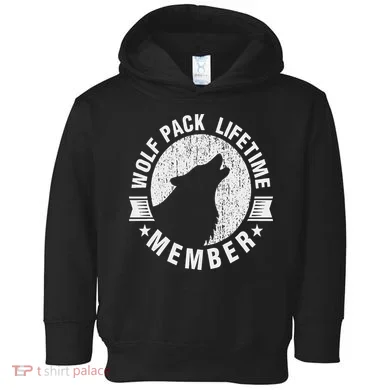 Lifetime Wolf Pack Member Distressed Howling Toddler Hoodie