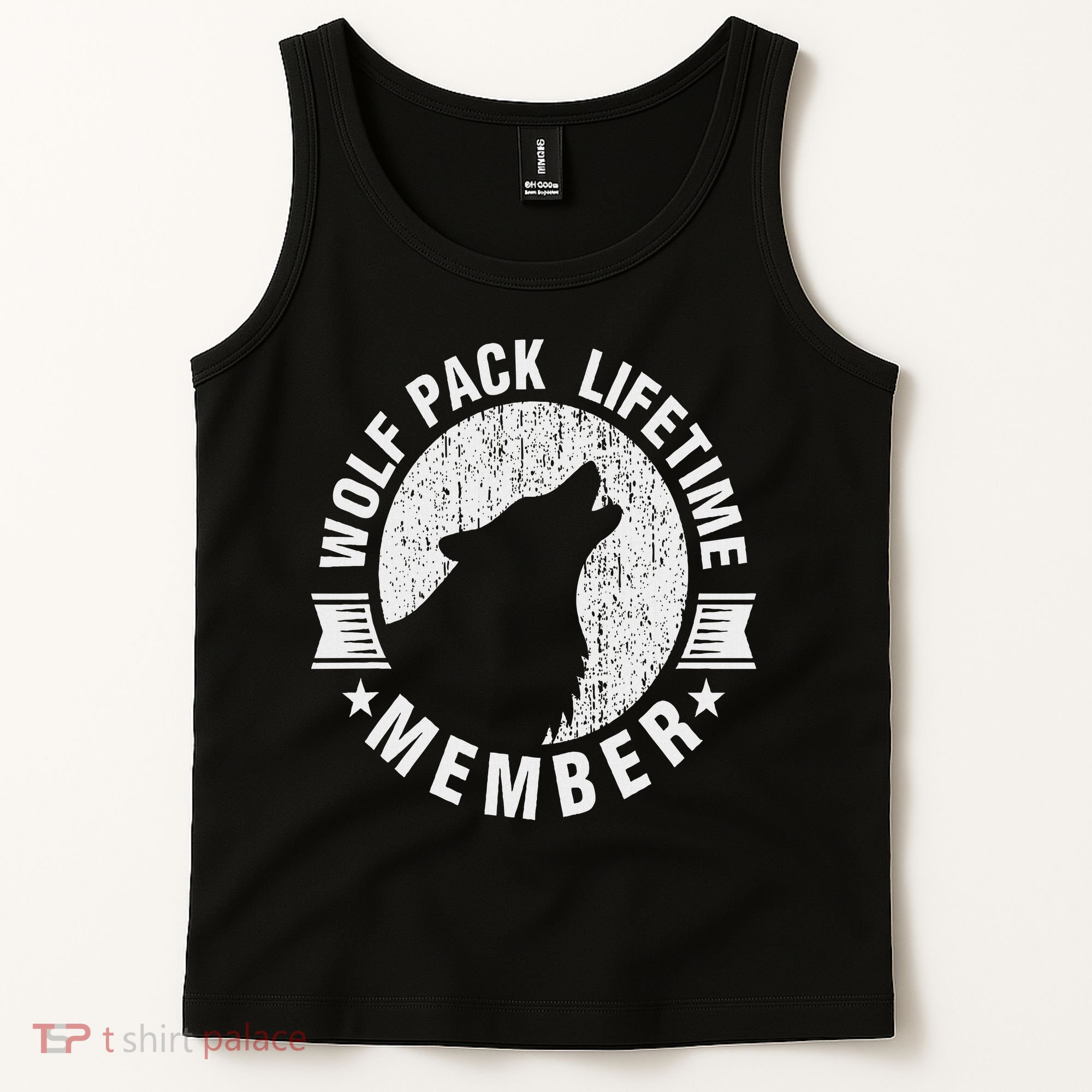 Lifetime Wolf Pack Member Distressed Howling Tank Top