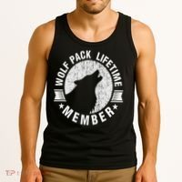 Lifetime Wolf Pack Member Distressed Howling Tank Top thumb 3