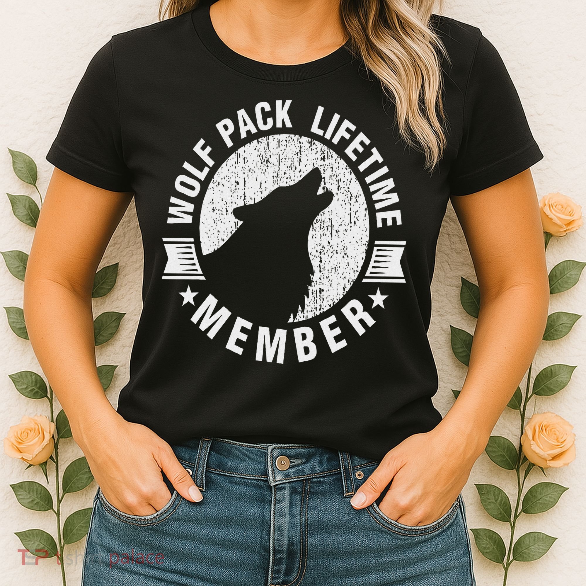 Lifetime Wolf Pack Member Distressed Howling Women's T-Shirt