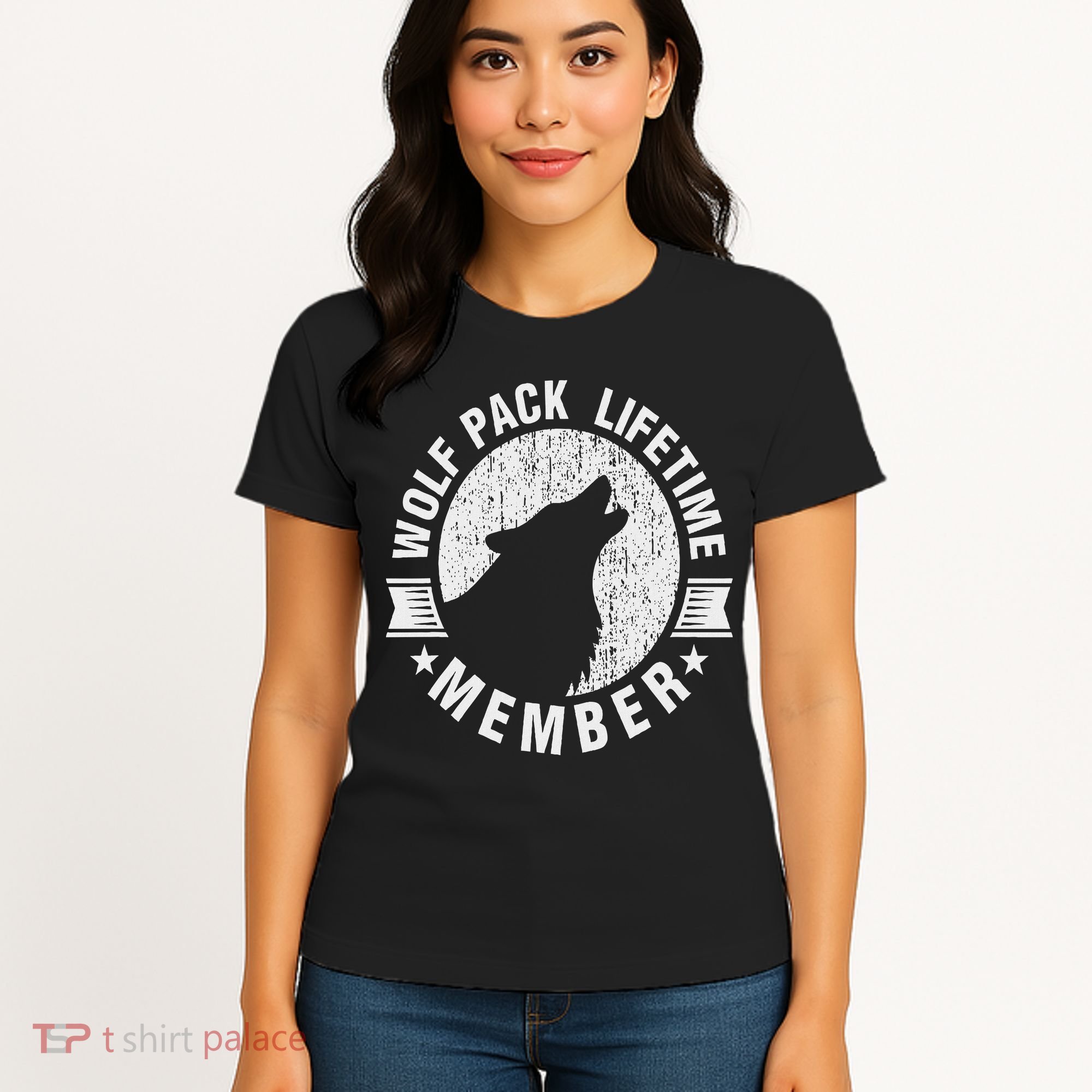 Lifetime Wolf Pack Member Distressed Howling Women's T-Shirt