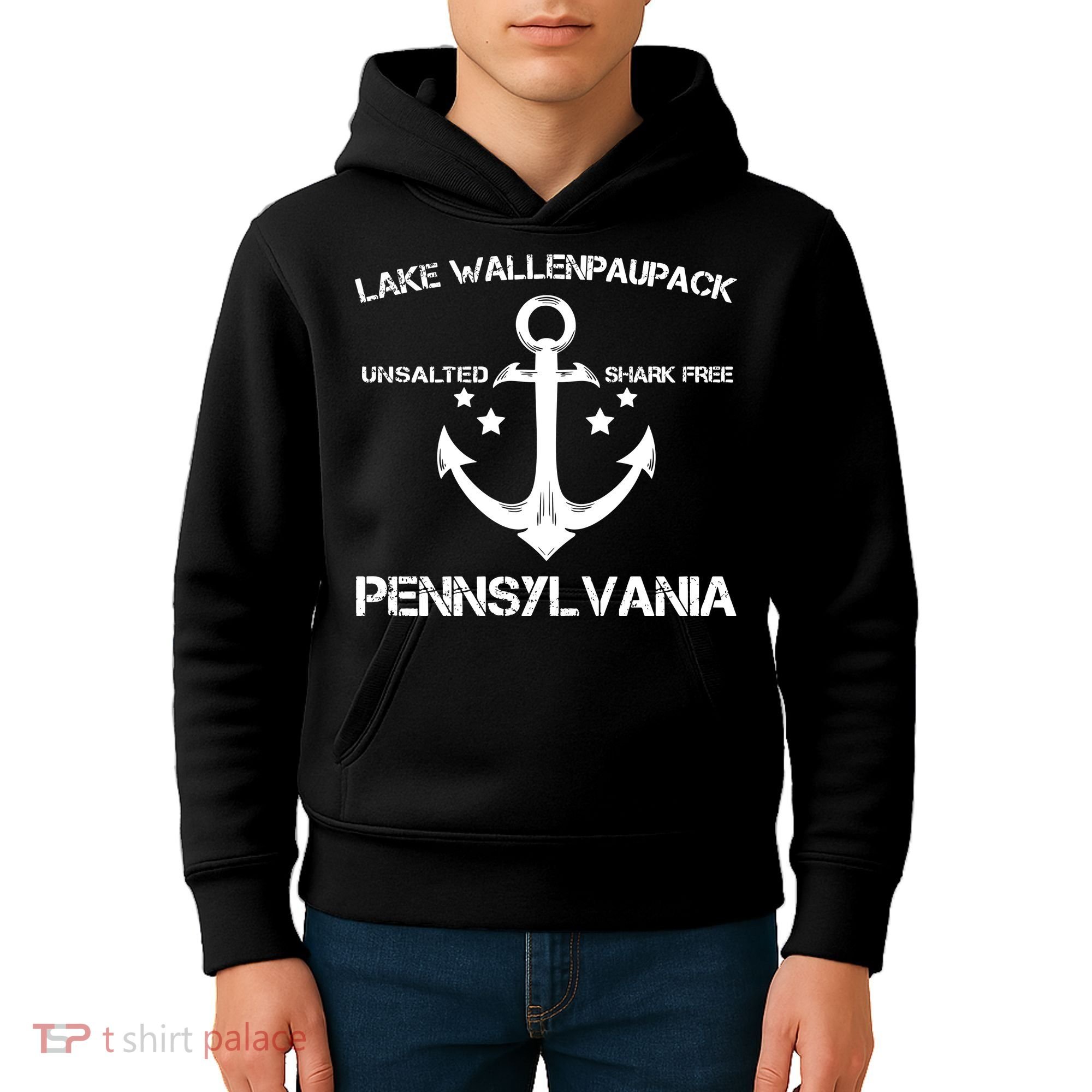 LAKE WALLENPAUPACK PENNSYLVANIA Funny Fishing Camping Gift Kids Hoodie