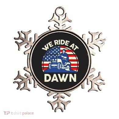 LawnMowing We Ride At Dawn LawnMower Ornament