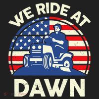 LawnMowing We Ride At Dawn LawnMower Hat thumb 2
