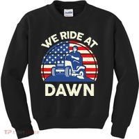 LawnMowing We Ride At Dawn LawnMower Kids Sweatshirt thumb 0
