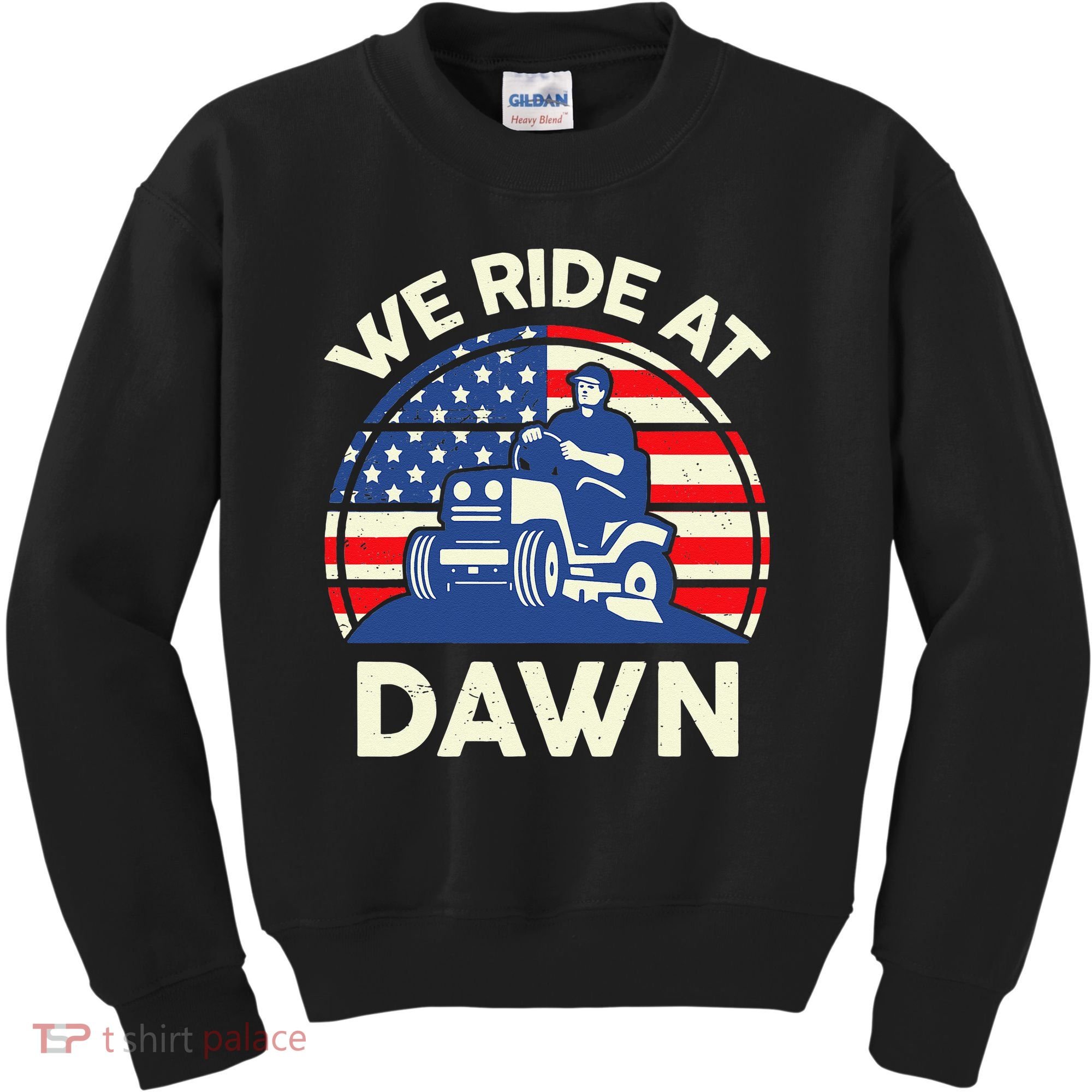 LawnMowing We Ride At Dawn LawnMower Kids Sweatshirt