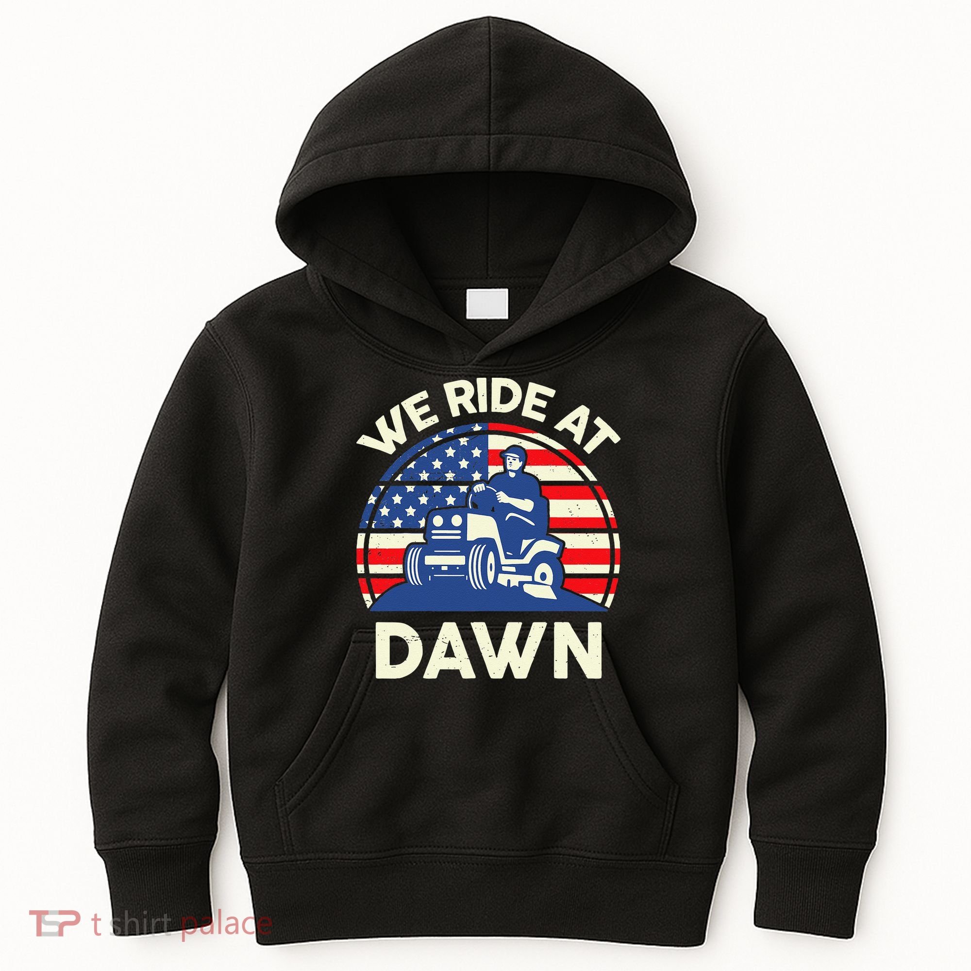 LawnMowing We Ride At Dawn LawnMower Kids Hoodie