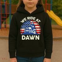LawnMowing We Ride At Dawn LawnMower Kids Hoodie thumb 3
