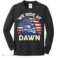 LawnMowing We Ride At Dawn LawnMower Kids Long Sleeve Shirt thumb 0