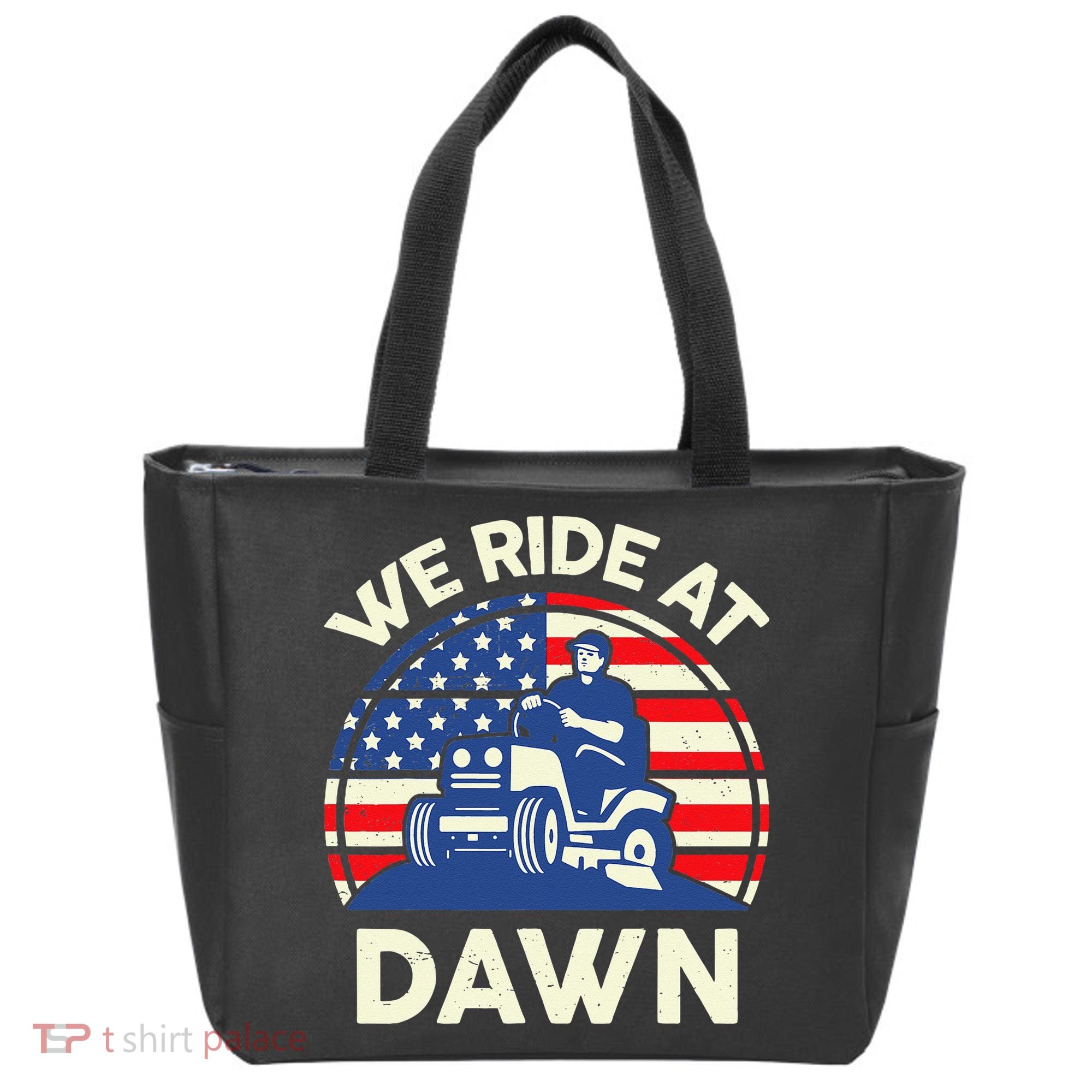 LawnMowing We Ride At Dawn LawnMower Tote Bag