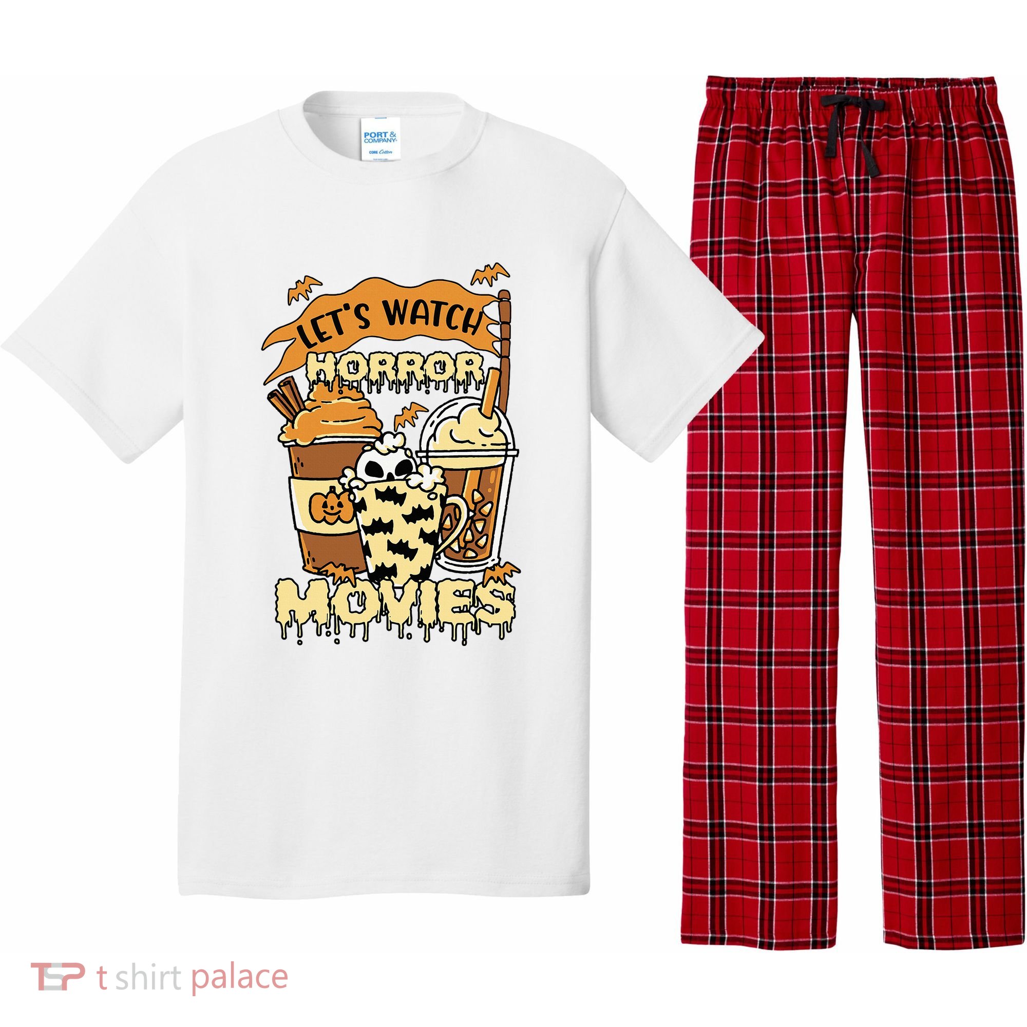 LetS Watch Scary Horror Movies Spooky Season Pajama Set