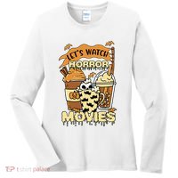 LetS Watch Scary Horror Movies Spooky Season Women's Long Sleeve Shirt thumb 0
