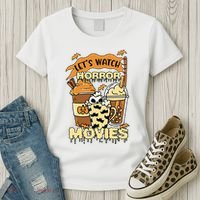 LetS Watch Scary Horror Movies Spooky Season Women's T-Shirt thumb 3