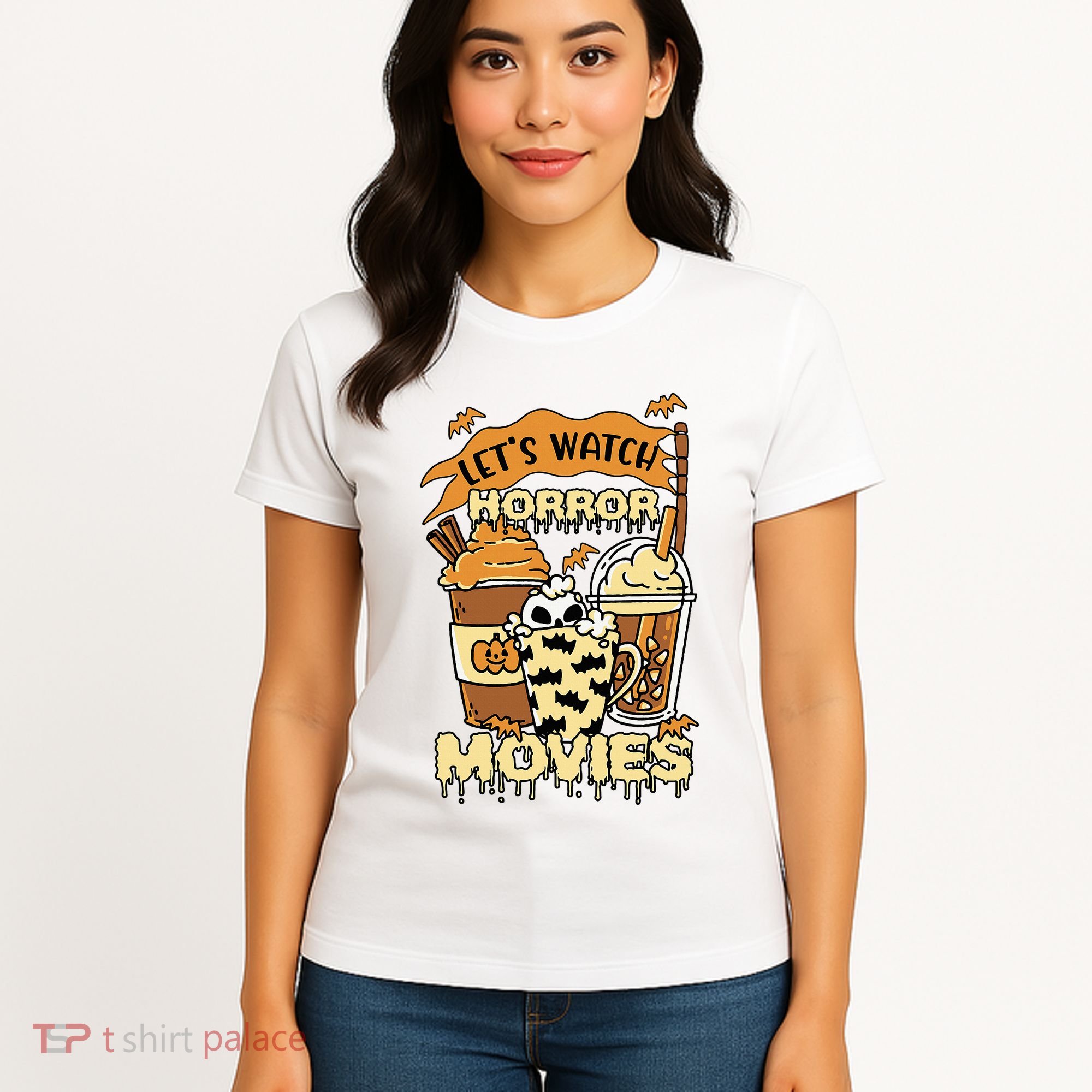 LetS Watch Scary Horror Movies Spooky Season Women's T-Shirt