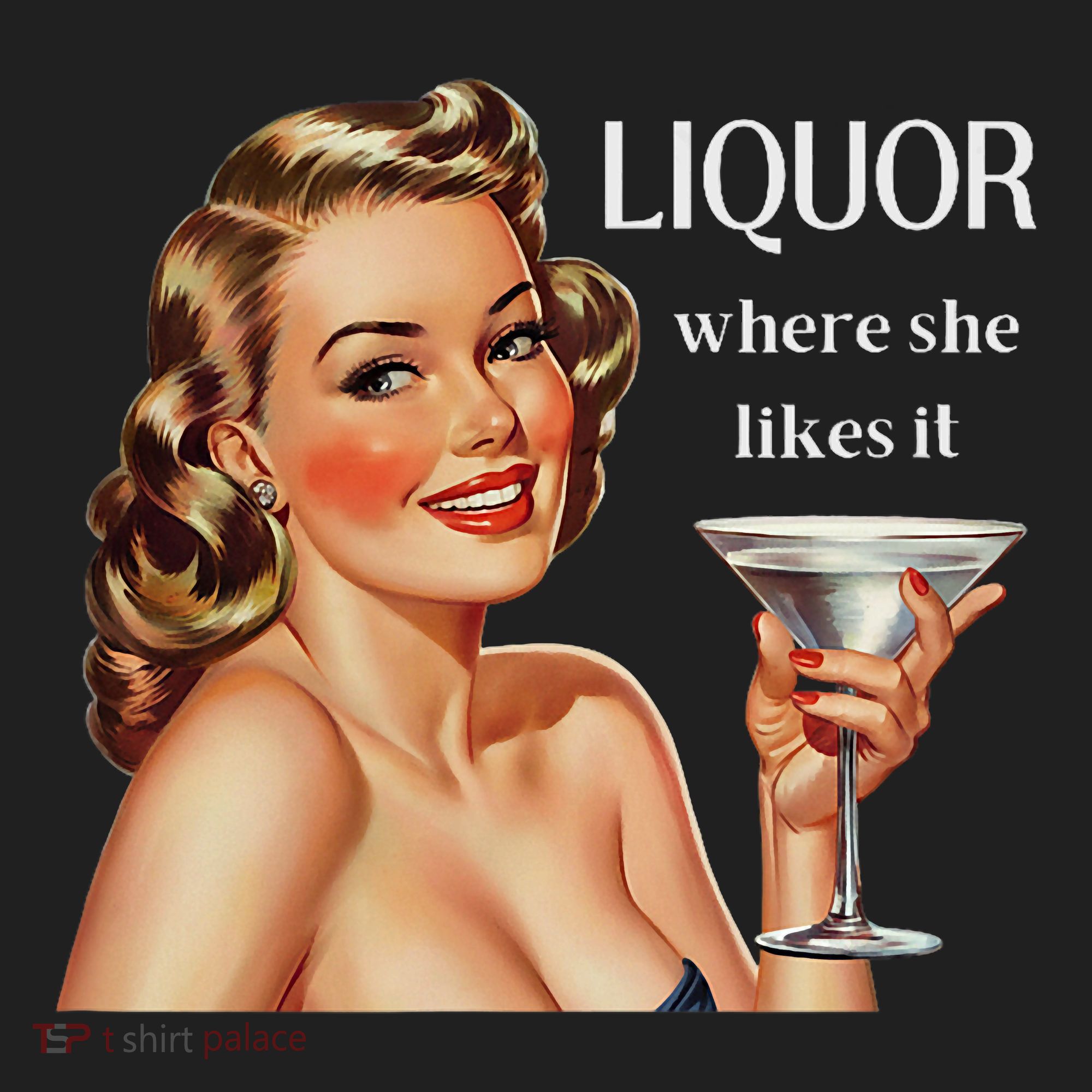 Liquor Where She Likes It Funny Drinking Alcohol Lover Women's Sweatshirt