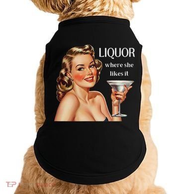 Liquor Where She Likes It Funny Drinking Alcohol Lover Doggie Tank