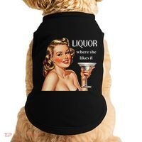 Liquor Where She Likes It Funny Drinking Alcohol Lover Doggie Tank thumb 0