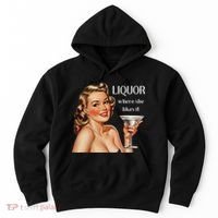 Liquor Where She Likes It Funny Drinking Alcohol Lover Hoodie thumb 0