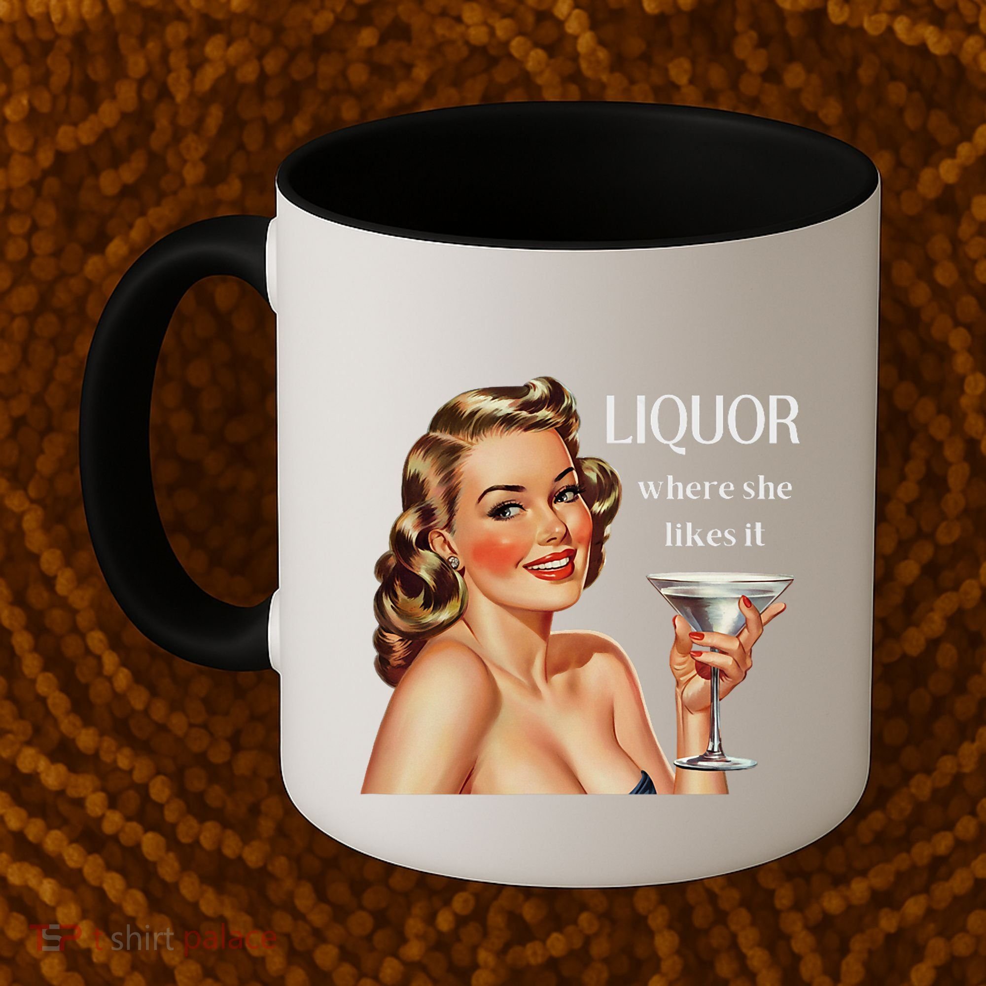 Liquor Where She Likes It Funny Drinking Alcohol Lover Coffee Mug