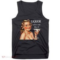 Liquor Where She Likes It Funny Drinking Alcohol Lover Tank Top thumb 0