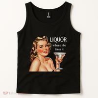 Liquor Where She Likes It Funny Drinking Alcohol Lover Tank Top thumb 2