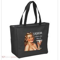 Liquor Where She Likes It Funny Drinking Alcohol Lover Tote Bag thumb 2