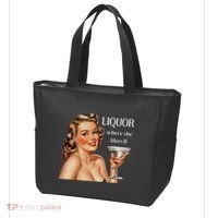 Liquor Where She Likes It Funny Drinking Alcohol Lover Tote Bag thumb 3