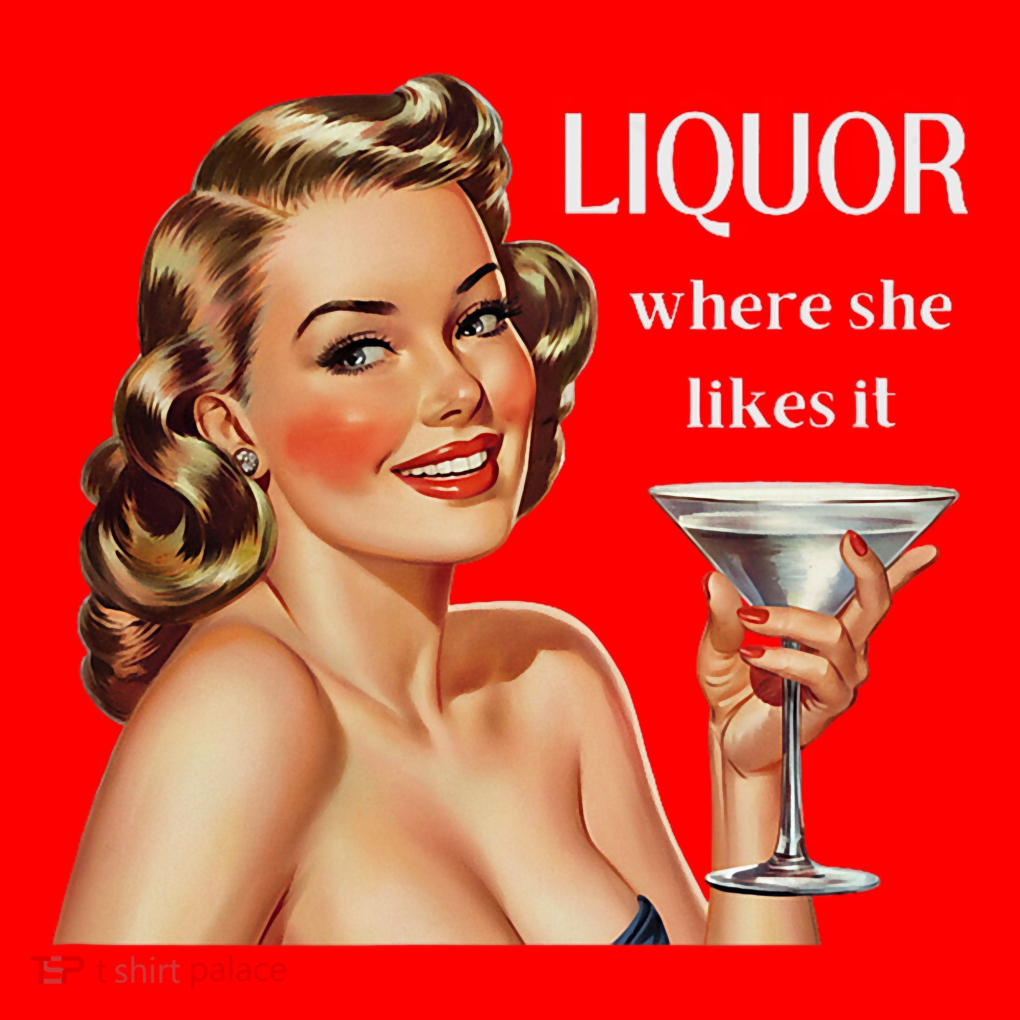 Liquor Where She Likes It Funny Drinking Alcohol Lover Santa Hat