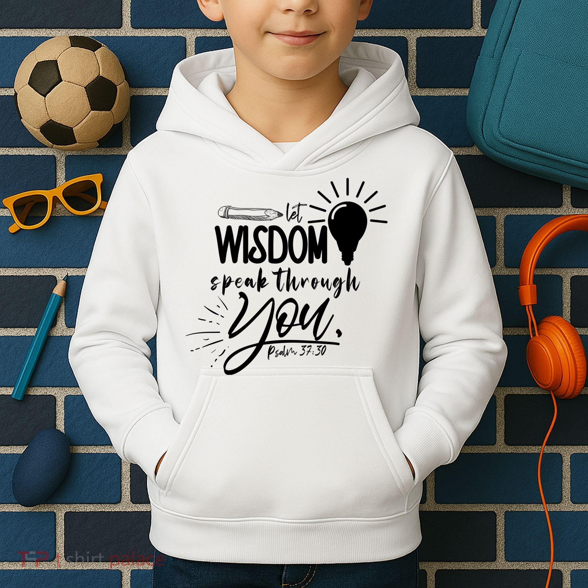 Let Wisdom Speak Through You Psalm 37:30 Kids Hoodie