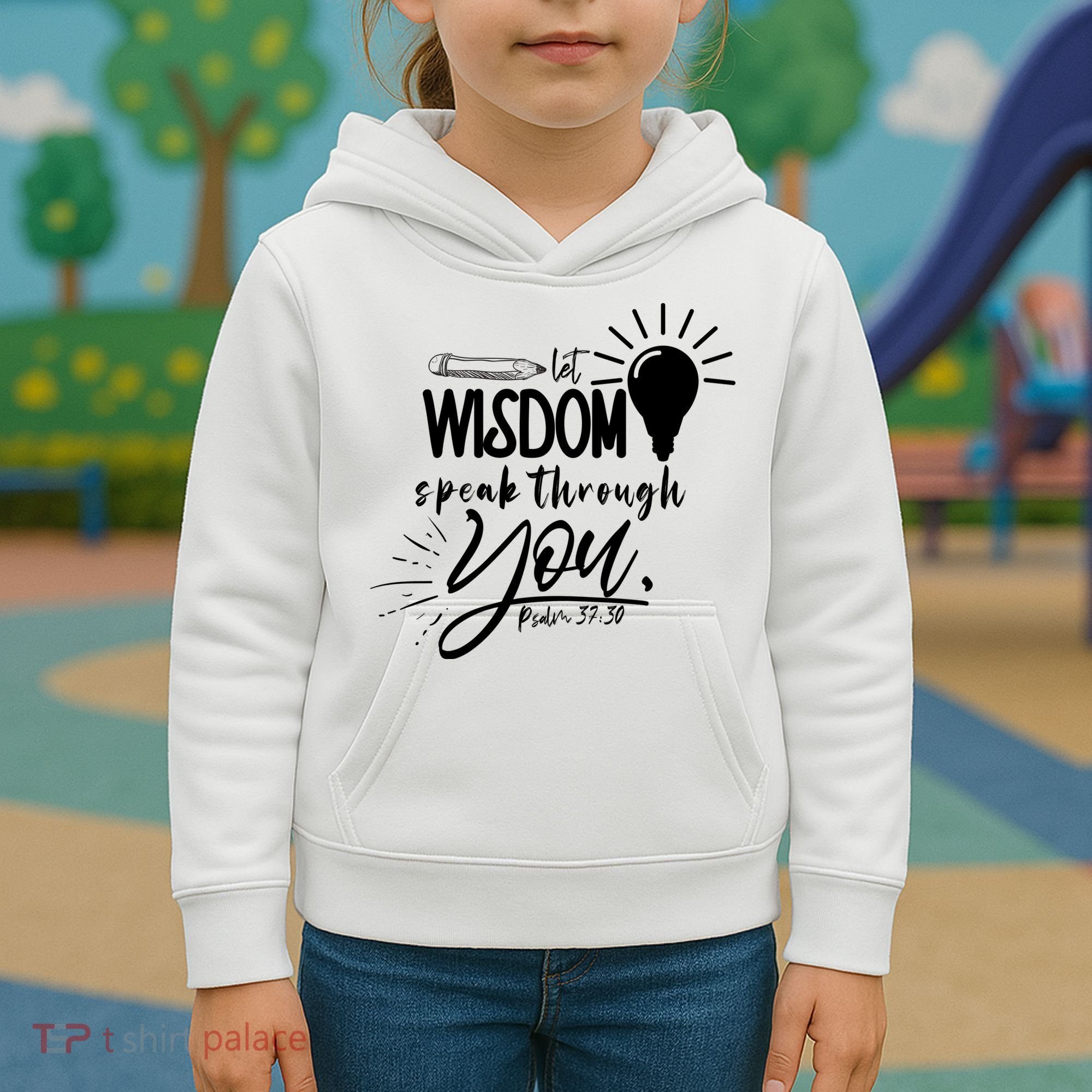 Let Wisdom Speak Through You Psalm 37:30 Kids Hoodie