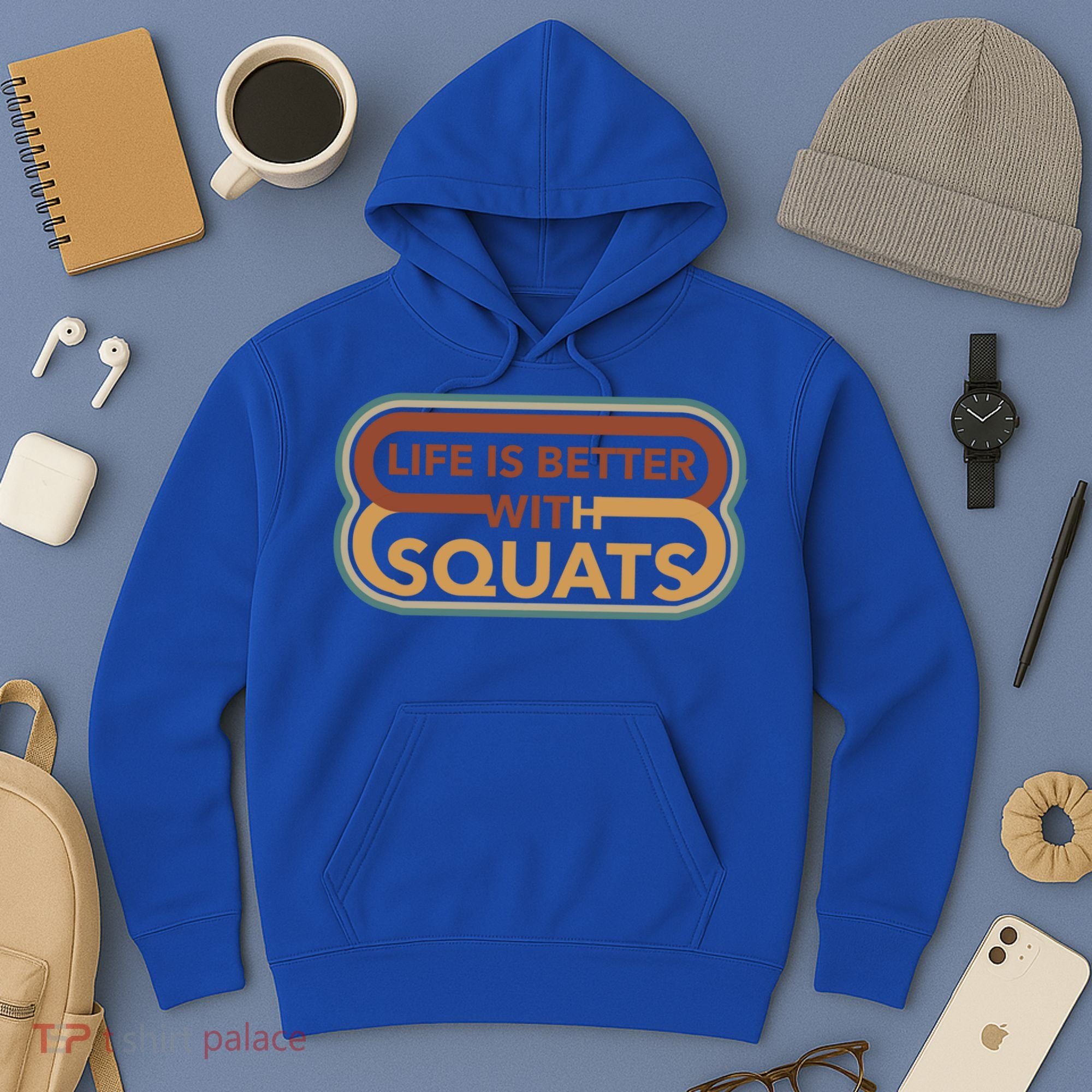 Life With Squats Gym Powerlifter Training Gift Hoodie