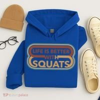 Life With Squats Gym Powerlifter Training Gift Hoodie thumb 4