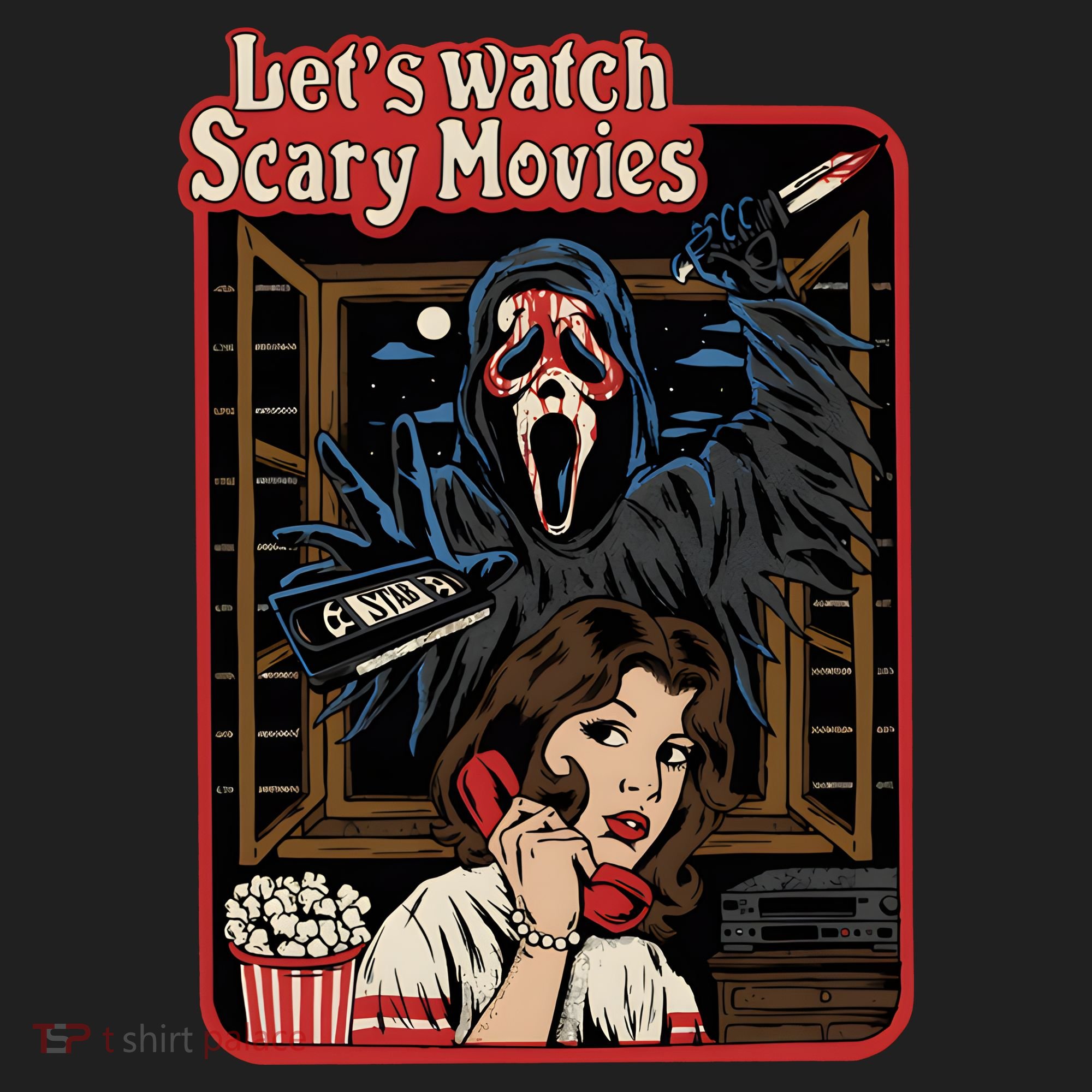 Lets Watch Scary Movie Halloween Ghostface Retro Women's Sweatshirt