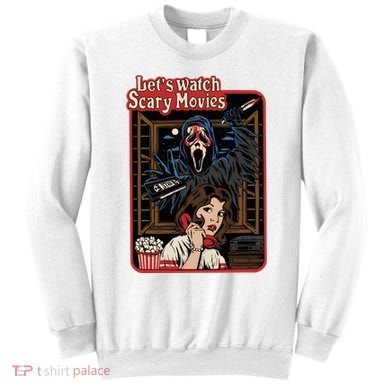 Lets Watch Scary Movie Halloween Ghostface Retro Sweatshirt