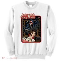 Lets Watch Scary Movie Halloween Ghostface Retro Sweatshirt thumb 0