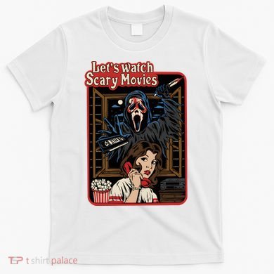 Lets Watch Scary Movie Halloween Ghostface Retro T-Shirt