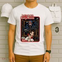 Lets Watch Scary Movie Halloween Ghostface Retro T-Shirt thumb 6