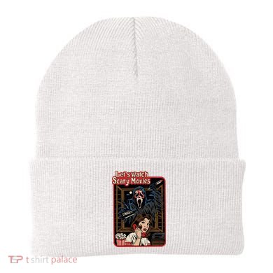 Lets Watch Scary Movie Halloween Ghostface Retro Beanie