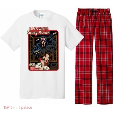 Lets Watch Scary Movie Halloween Ghostface Retro Pajama Set