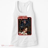 Lets Watch Scary Movie Halloween Ghostface Retro Women's Tank Top thumb 0