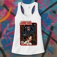 Lets Watch Scary Movie Halloween Ghostface Retro Women's Tank Top thumb 3