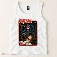 Lets Watch Scary Movie Halloween Ghostface Retro Tank Top thumb 2