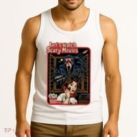 Lets Watch Scary Movie Halloween Ghostface Retro Tank Top thumb 3