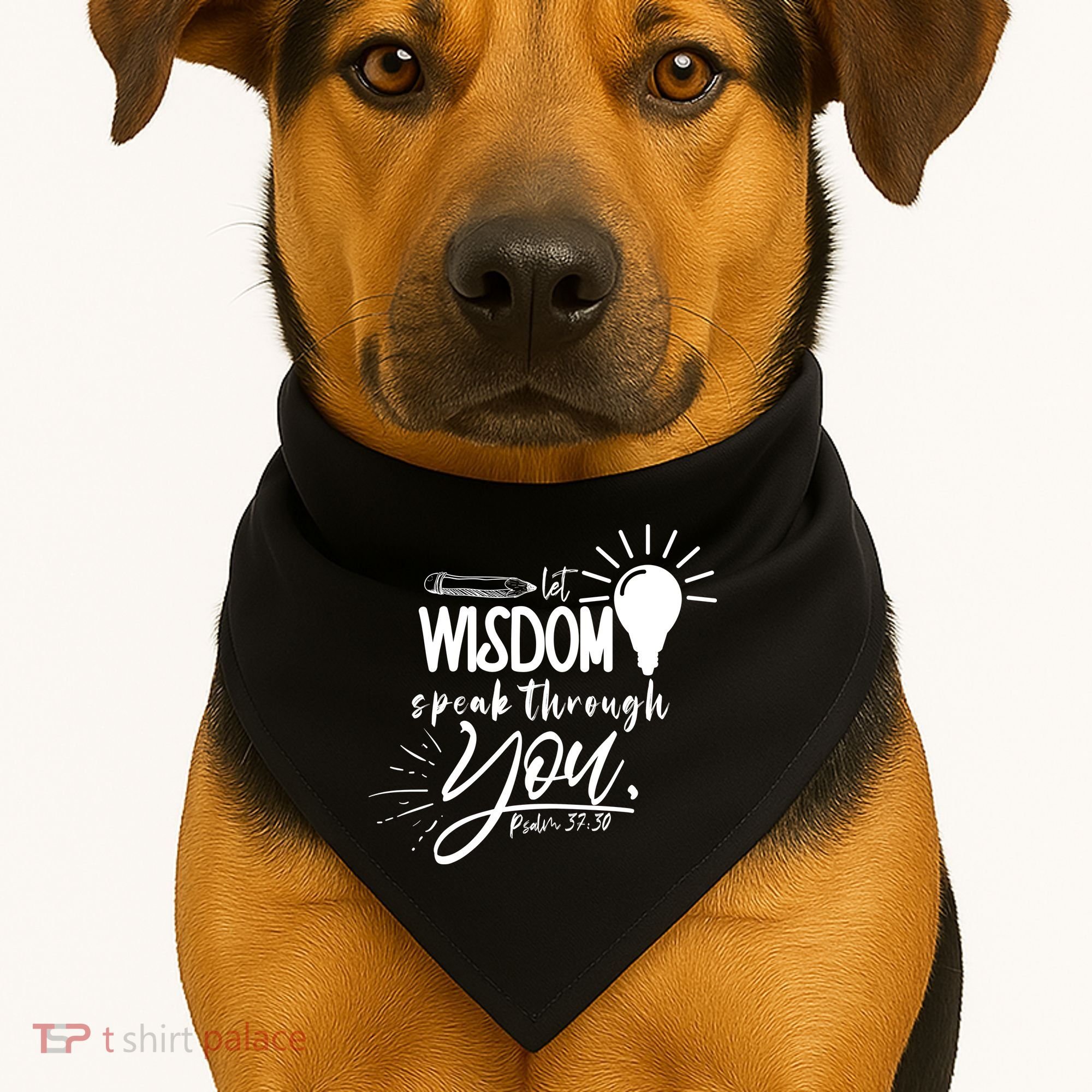 Let Wisdom Speak Through You Psalm 37:30 Bible Verse USA-Made Doggie Bandana
