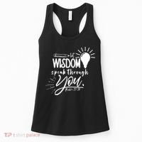 Let Wisdom Speak Through You Psalm 37:30 Bible Verse Women's Tank Top thumb 0