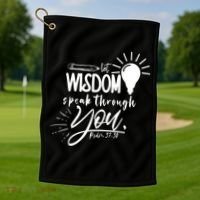 Let Wisdom Speak Through You Psalm 37:30 Bible Verse Golf Towel thumb 1