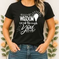 Let Wisdom Speak Through You Psalm 37:30 Bible Verse Women's T-Shirt thumb 2