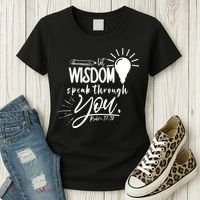 Let Wisdom Speak Through You Psalm 37:30 Bible Verse Women's T-Shirt thumb 3
