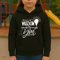 Let Wisdom Speak Through You Psalm 37:30 Bible Verse Kids Hoodie thumb 3